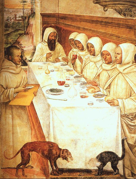 Giovanni Sodoma St.Benedict his Monks Eating in the Refectory